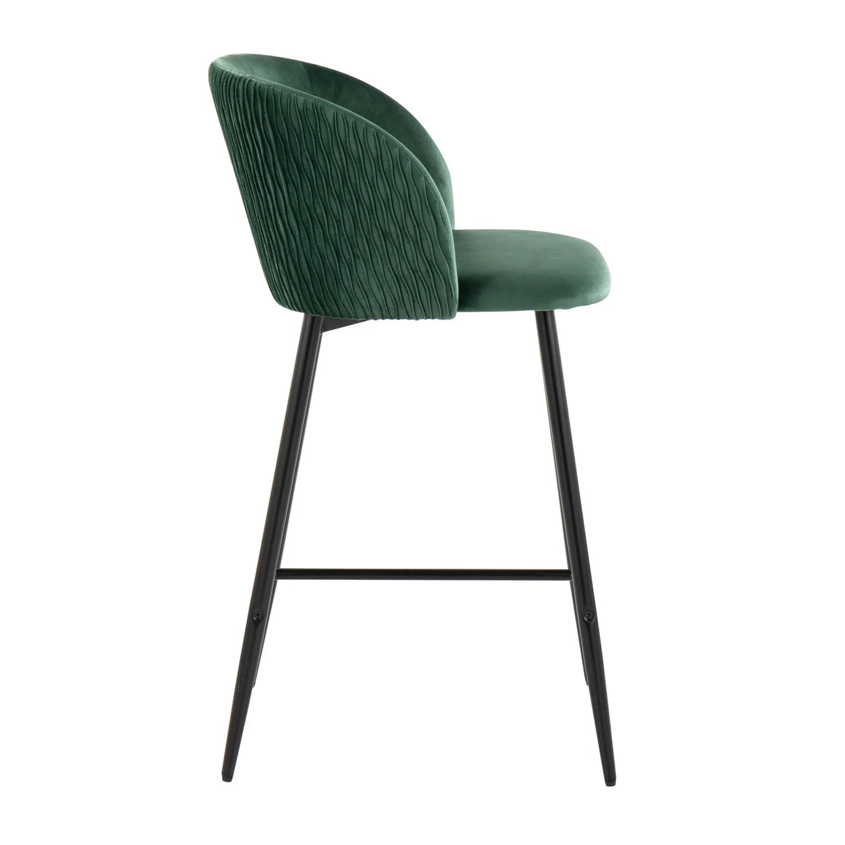 Fran - Pleated Waves Contemporary Fixed Height Counter Stool (Set of 2) - Furniture Home Direct