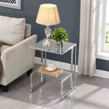 2 Tier Acrylic Glass End Table For Living Room - Furniture Home Direct