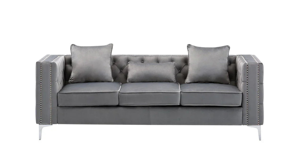 Lorreto - Velvet Fabric Living Room Set - Furniture Home Direct