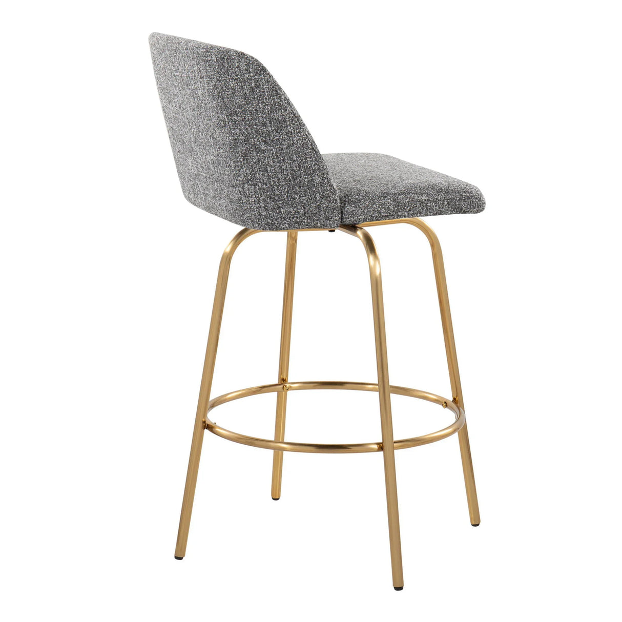 Toriano - Contemporary, Fixed Height Counter Stool With Swivel With Round Footrest (Set of 2) - Furniture Home Direct