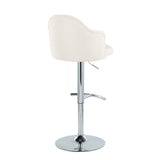 Ahoy - Contemporary Adjustable Barstool With Swivel With Rounded T Footrest (Set of 2) - Furniture Home Direct