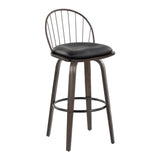Riley - Industrial / Urban Fixed Height Barstool With Swivel With Removable Cushion (Set of 2) - Furniture Home Direct