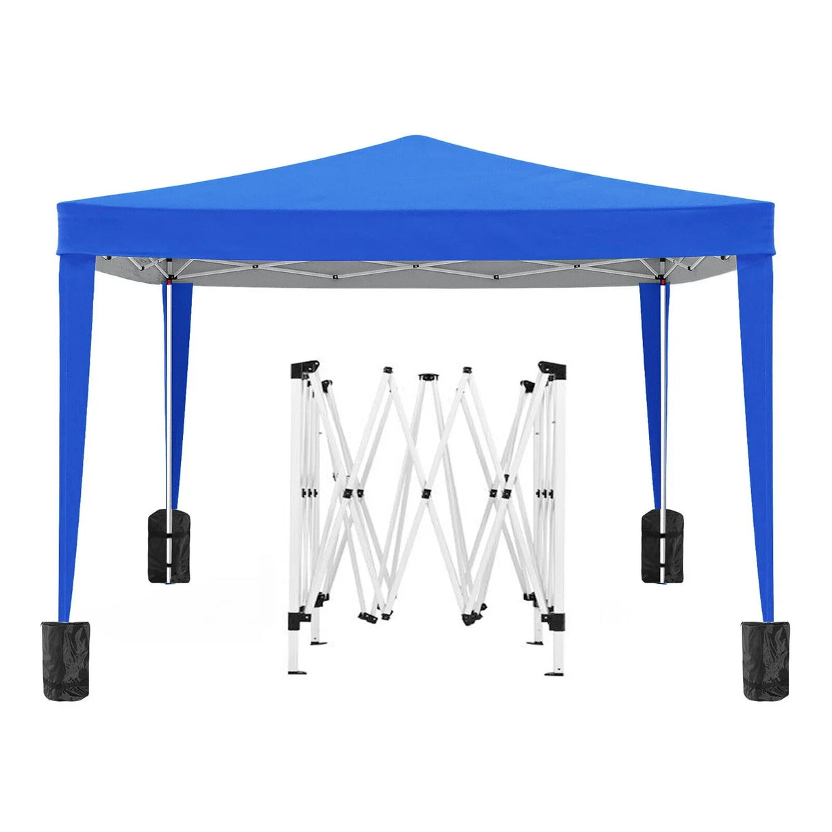 10'X10' Folding Canopy With 4 Removable Sidewalls Outdoor Event Shelter UPF 50+ Gazebo Portable Tents For Parties Beach Camping Wedding Ez Pop Up Canopy 4 Pieces Weight Bag + Carry Bag - Furniture Home Direct