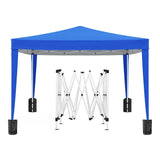 10'X10' Folding Canopy With 4 Removable Sidewalls Outdoor Event Shelter UPF 50+ Gazebo Portable Tents For Parties Beach Camping Wedding Ez Pop Up Canopy 4 Pieces Weight Bag + Carry Bag - Furniture Home Direct