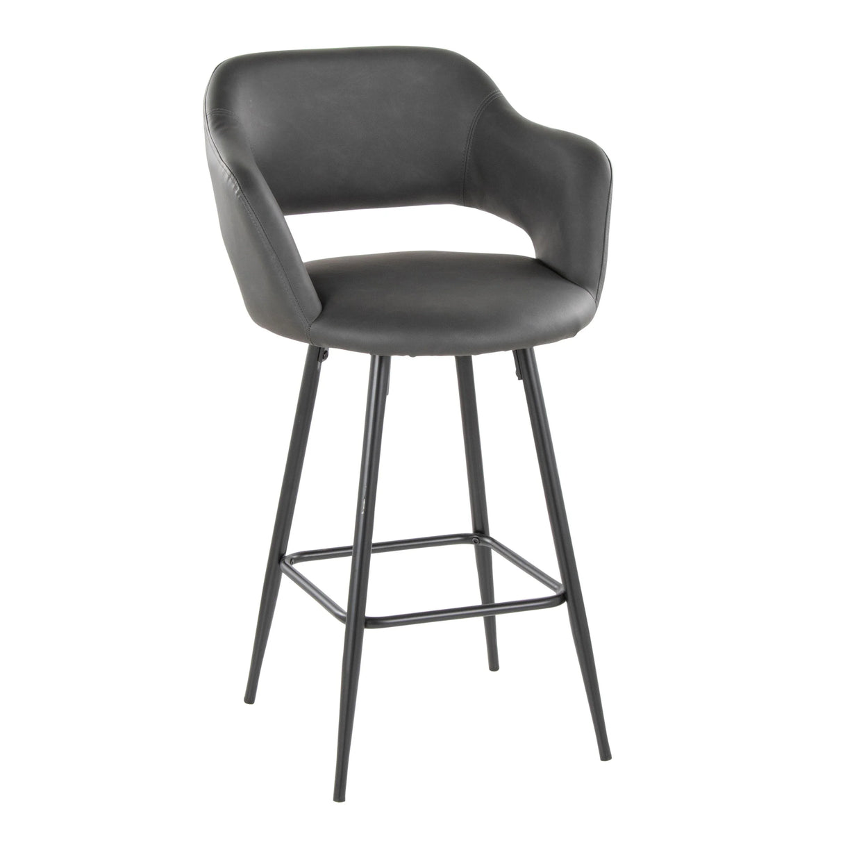 Margarite - Contemporary Fixed Height Counter Stool With Square Footrest (Set of 2) - Furniture Home Direct