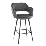 Margarite - Contemporary Fixed Height Counter Stool With Square Footrest (Set of 2) - Furniture Home Direct
