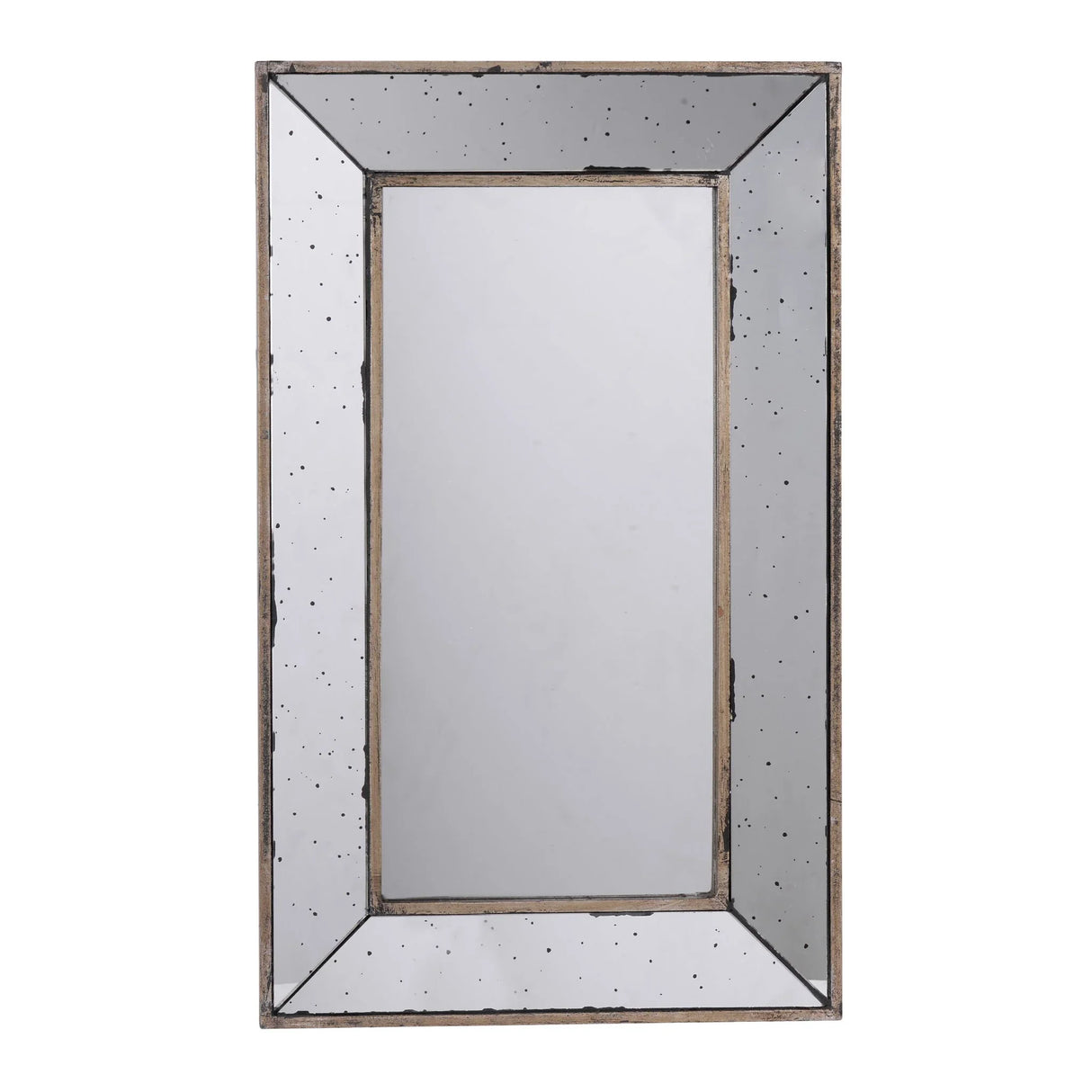 Distressed Accent Mirror, Traditional Style Framed Wall Mirror For Living Room - Furniture Home Direct