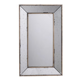 Distressed Accent Mirror, Traditional Style Framed Wall Mirror For Living Room - Furniture Home Direct