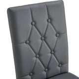 Dining Chairs Tufted Back Chrome Legs Charcoal Gray - Furniture Home Direct