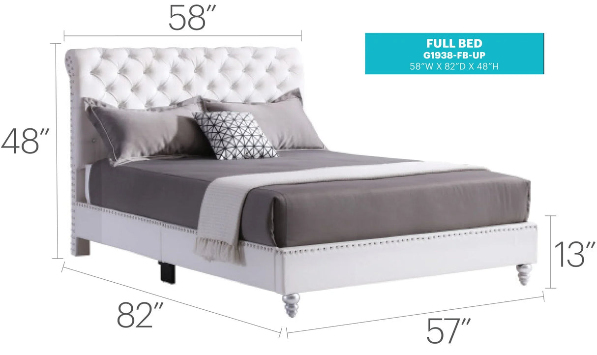 Elegant Transitional Upholstered Bed - Furniture Home Direct