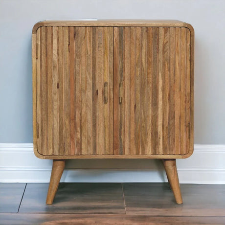 T Bar Ridged Cabinet - Brown - Furniture Home Direct