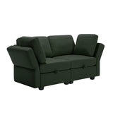 3 Piece Living Room Set With Storage including Sofa, Love Seat and Chair - Green - Furniture Home Direct