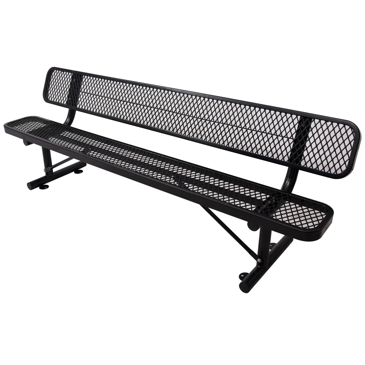 6' Outdoor Steel Bench With Backrest - Furniture Home Direct