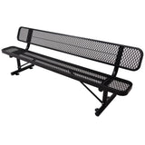 6' Outdoor Steel Bench With Backrest - Furniture Home Direct