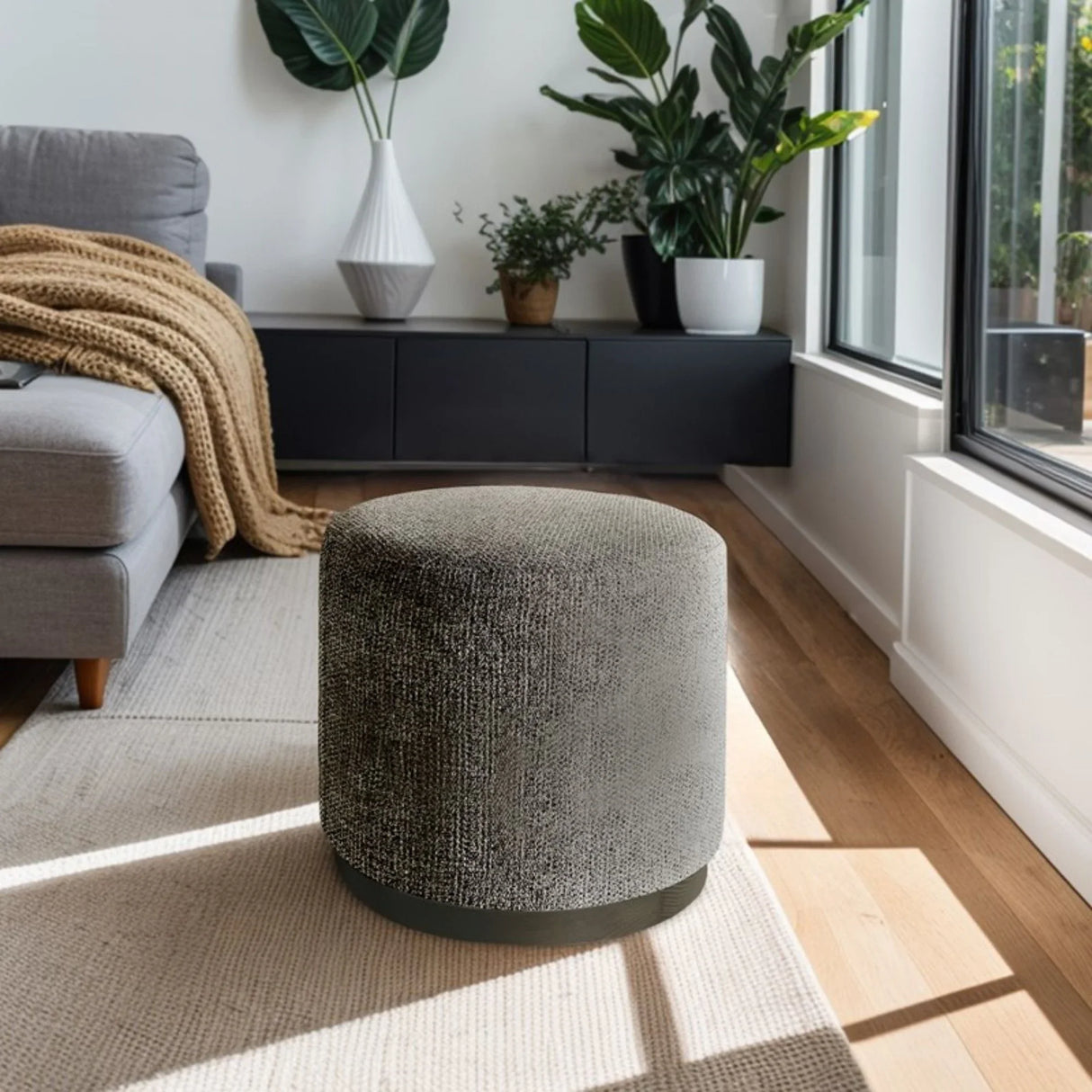 Oval Accent Ottoman - Brown - Furniture Home Direct