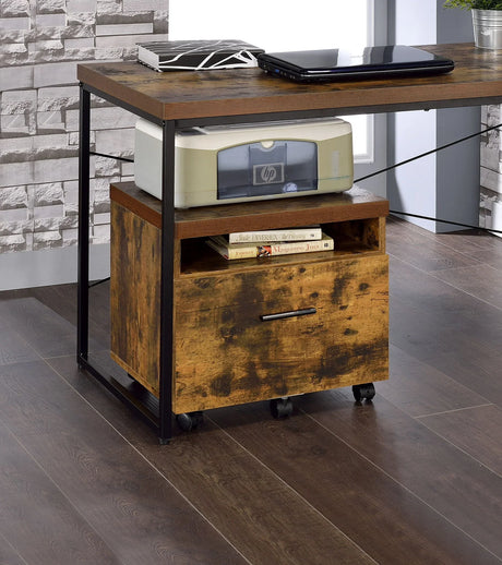 Bob - File Cabinet - Weathered Oak / Black - Furniture Home Direct