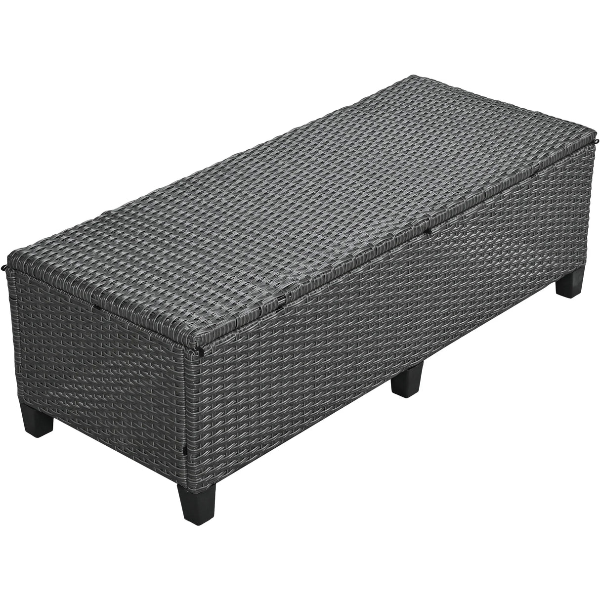 Outdoor Sectional With Side Tables, Tables and Sitting Ottoman- Gray - Furniture Home Direct