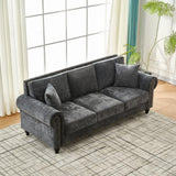 3 Seater Sofa With Tufted Upholstery, Rolled Arms, Nailhead Trim - Furniture Home Direct
