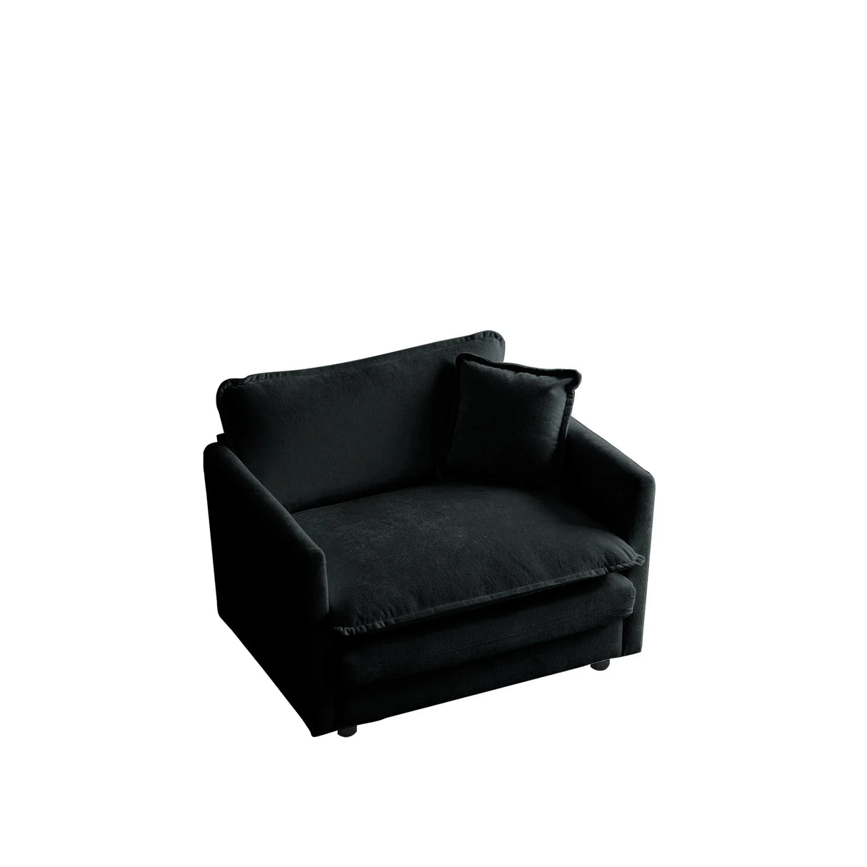 Modern Chenille 3 Piece Living Room Set - Black - Furniture Home Direct