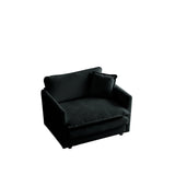 Modern Chenille 3 Piece Living Room Set - Black - Furniture Home Direct