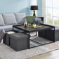 Vinny - Wood Grain Coffee Table Set With Raised Edges - Furniture Home Direct
