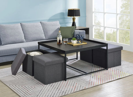 Vinny - Wood Grain Coffee Table Set With Raised Edges - Furniture Home Direct