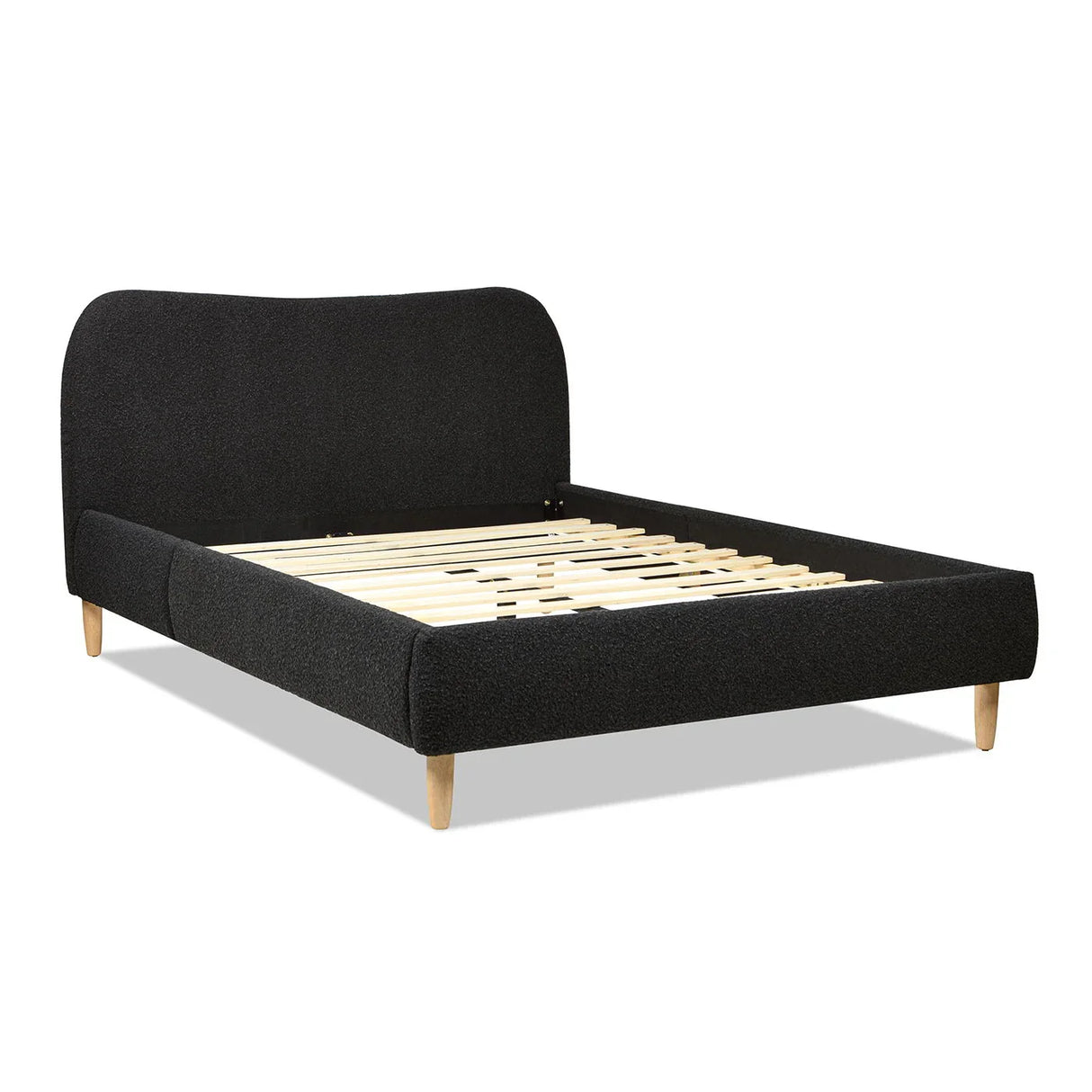 Roman - Curved Headboard Upholstered Platform Bed - Furniture Home Direct