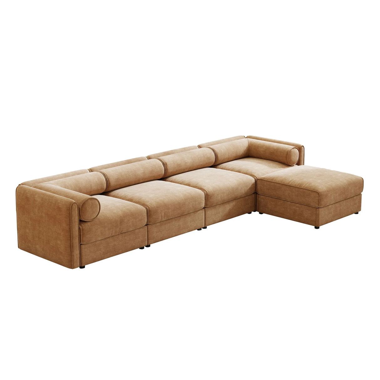 Contemporary Elegant White Chenille Sofa With Storage And Ottoman - Furniture Home Direct