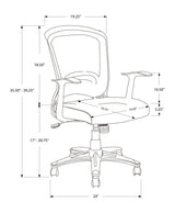 Office Chair, Adjustable Height, Swivel, Ergonomic, Armrests, Mesh - Black - Furniture Home Direct
