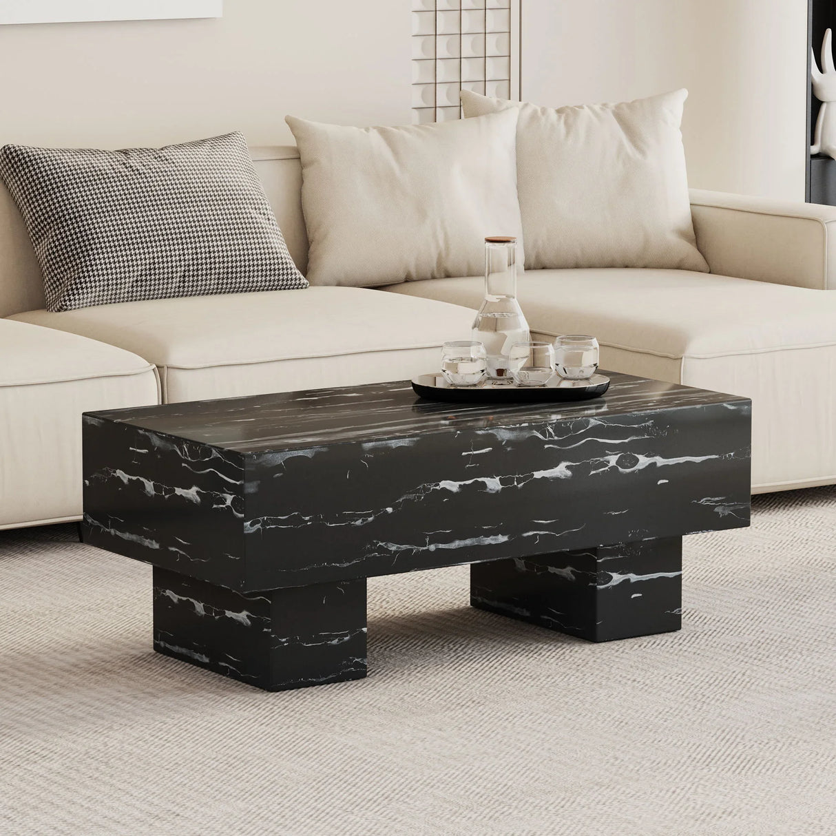 Modern Simple Marble Texture Coffee Table - Furniture Home Direct