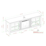 Modern Farmhouse 2 Door Glass Windowpane 70" TV Stand For 80" TVs - Furniture Home Direct