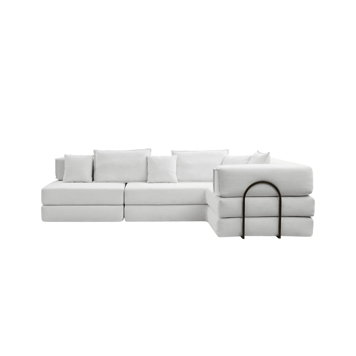 Modular L Shaped Floor Living Room Sofa Set With 6 Pillows - Furniture Home Direct