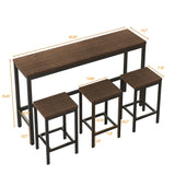 Modern Design Long Dining Table Set With 3 Stools - Furniture Home Direct
