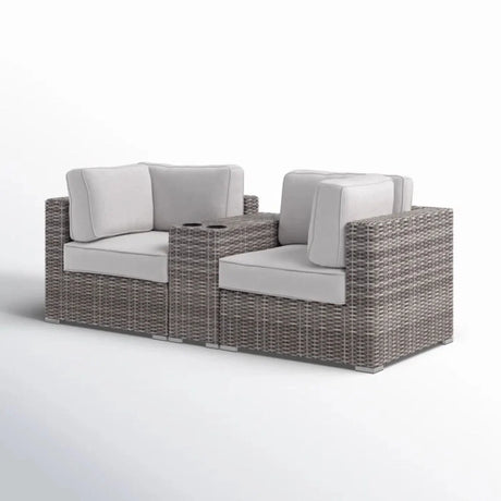 Handcrafted Outdoor Loveseat With Wicker Seating - Furniture Home Direct