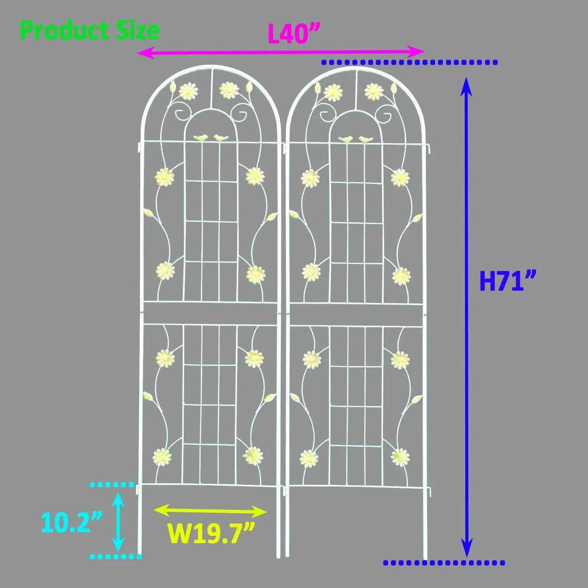 Metal Garden Trellis Rustproof Trellis For Climbing Plant Outdoor Flower Support - Furniture Home Direct
