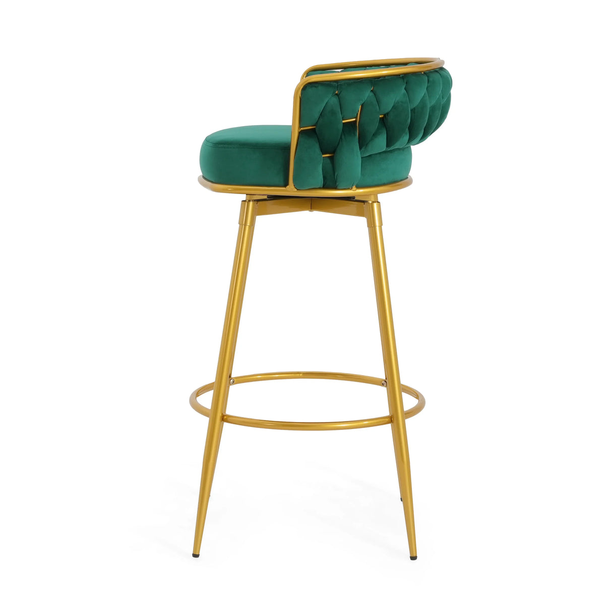 Counter Height Stools Tufted Velvet Gold Frame Green - Furniture Home Direct
