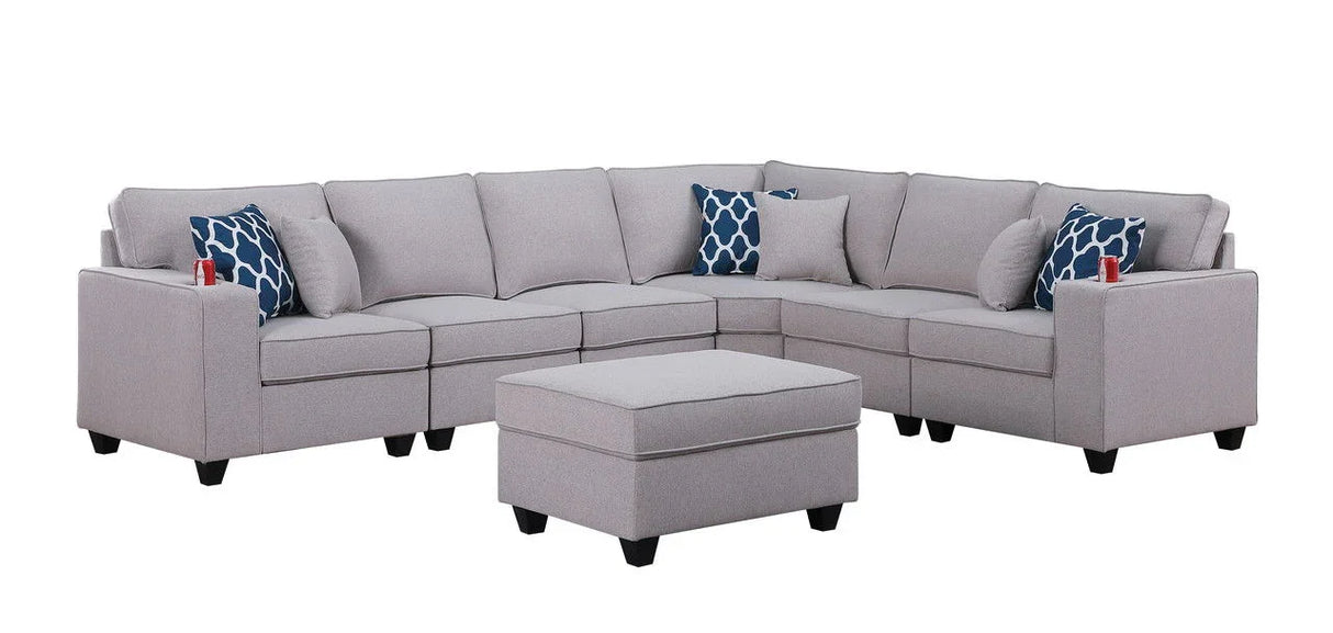 Cooper - Comfort Sectional Sofa With Ottomans And Cupholder - Furniture Home Direct