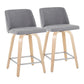 Toriano - Contemporary Fixed Height Counter Stool With Swivel With Square Footrest (Set of 2) - Furniture Home Direct