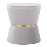 Gemma - Contemporary / Glam Ottoman - Silver / Gold - Furniture Home Direct