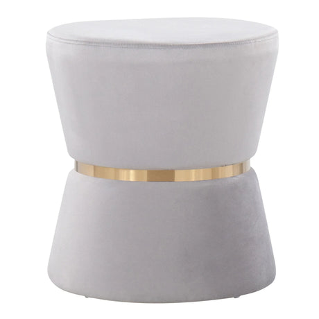 Gemma - Contemporary / Glam Ottoman - Silver / Gold - Furniture Home Direct