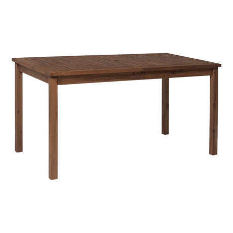 Contemporary Slat Top Acacia Wood Outdoor Dining Table - Furniture Home Direct