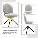 Lawton - Boucle Side Chair With Swivel (Set of 2) - Gray - Furniture Home Direct