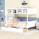 Bunk Bed With Shelfs, Storage Staircase And 2 Drawers - Furniture Home Direct