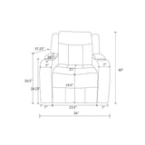 LED Power Recliner with Lift Arm Storage Charcoal USB
