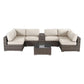 Elegant 4 Person Wicker Patio Seating Set With Cushions And Glass Top Table - Furniture Home Direct
