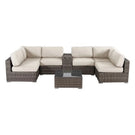 Elegant 4 Person Wicker Patio Seating Set With Cushions And Glass Top Table - Furniture Home Direct