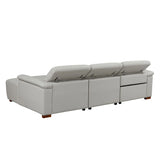 Power Reclining Sectional with USB Port - Light Gray - Furniture Home Direct