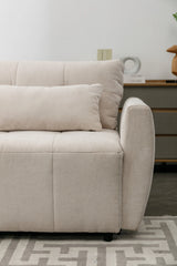 113.3 Modular Sectional With Ottoman And USB C Ports Beige - Furniture Home Direct