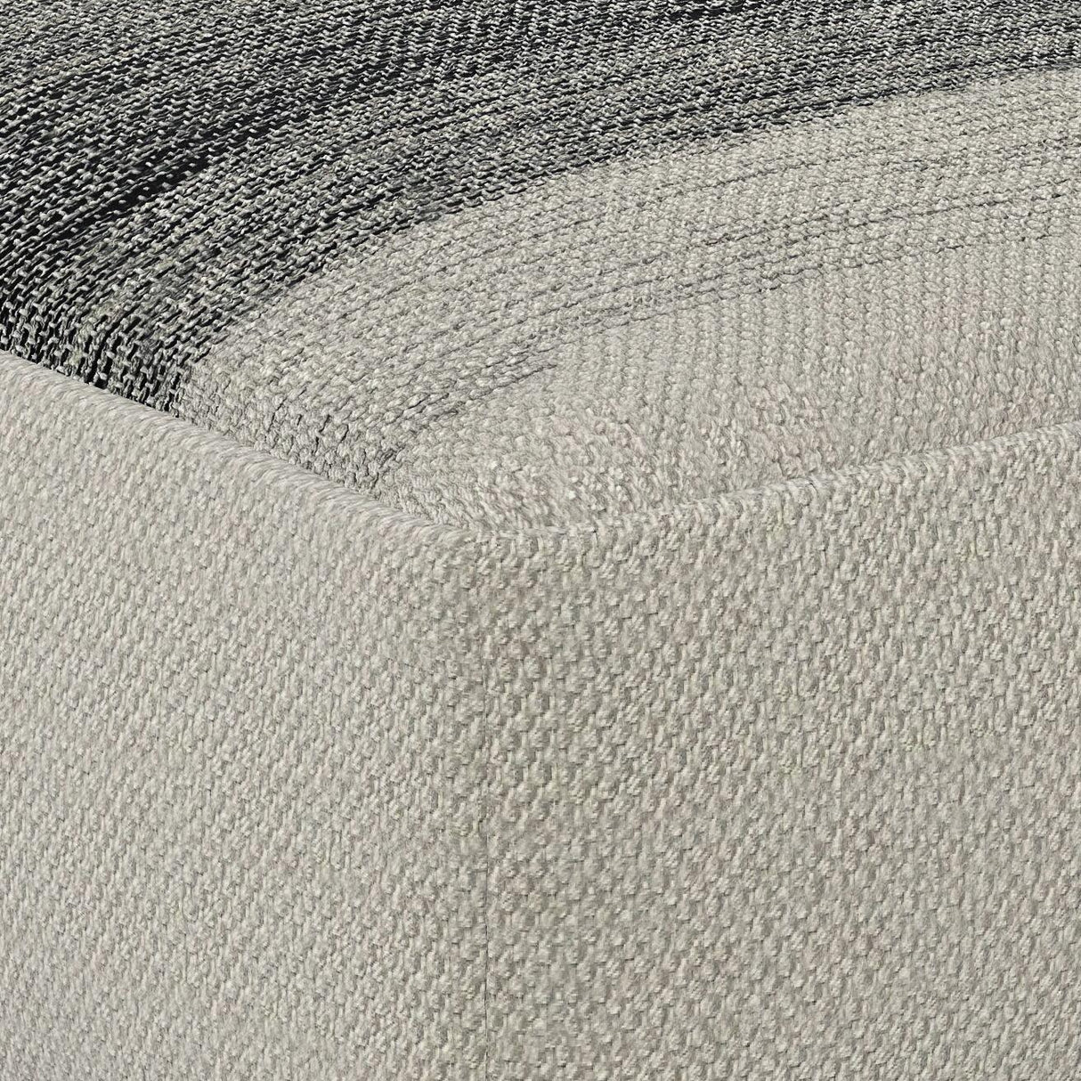 Sabella - Square Woven Outdoor / Indoor Pouf - Gray / White - Furniture Home Direct