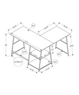 Computer Desk, Home Office, Corner, Storage Shelves, L Shape, Work, Laptop, Marble Look Laminate, Contemporary, Modern - Furniture Home Direct
